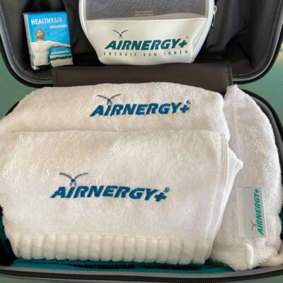Little Atmos and accessories in suitcase